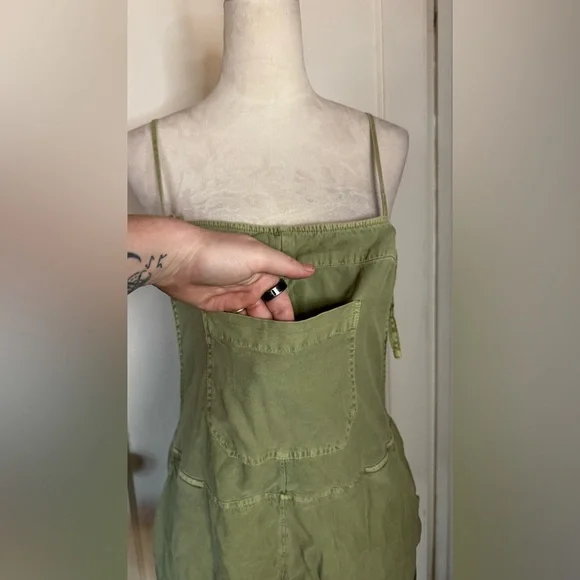 Billabong Casual Linen Romper Overall Beach Surf California Coastal Cowgirl - Picture 3 of 14